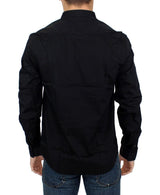 Black cotton slim fit shirt - Avaz Shop