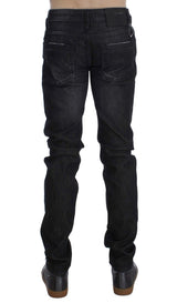 Black Cotton Stretch Slim Fit Jeans - Avaz Shop