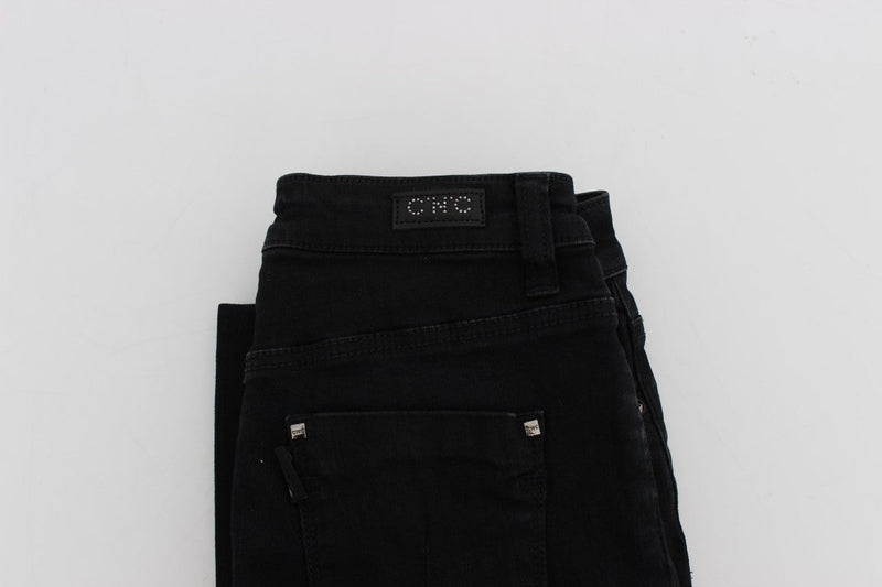 Black Cotton Stretch Slim Fit Jeans - Avaz Shop