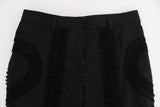 Black Cotton Stretch Torero Capris Pants - Avaz Shop
