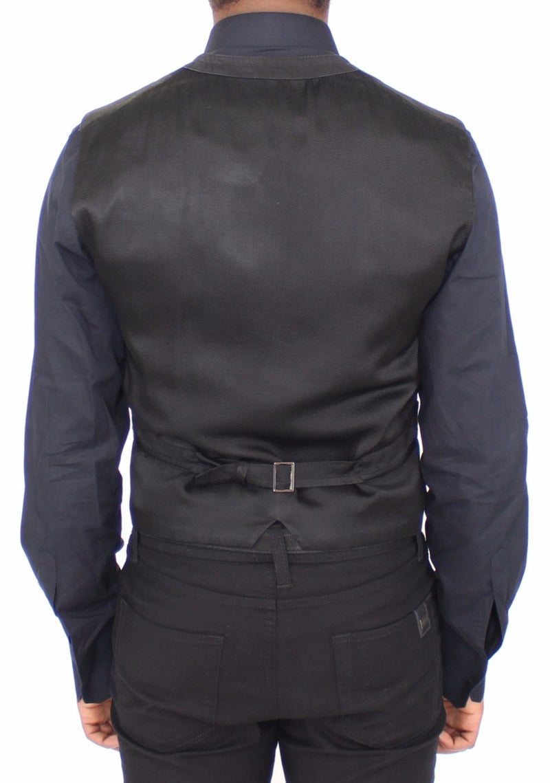 Black Cotton Viscose Dress Vest Blazer - Avaz Shop