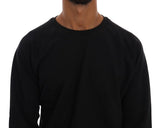 Black Crewneck Cotton Pullover Sweater - Avaz Shop