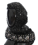 Black Crystal Sequin Hood Scarf Hat - Avaz Shop