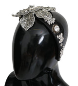 Black Crystal Silver Diadem Tiara Headband - Avaz Shop