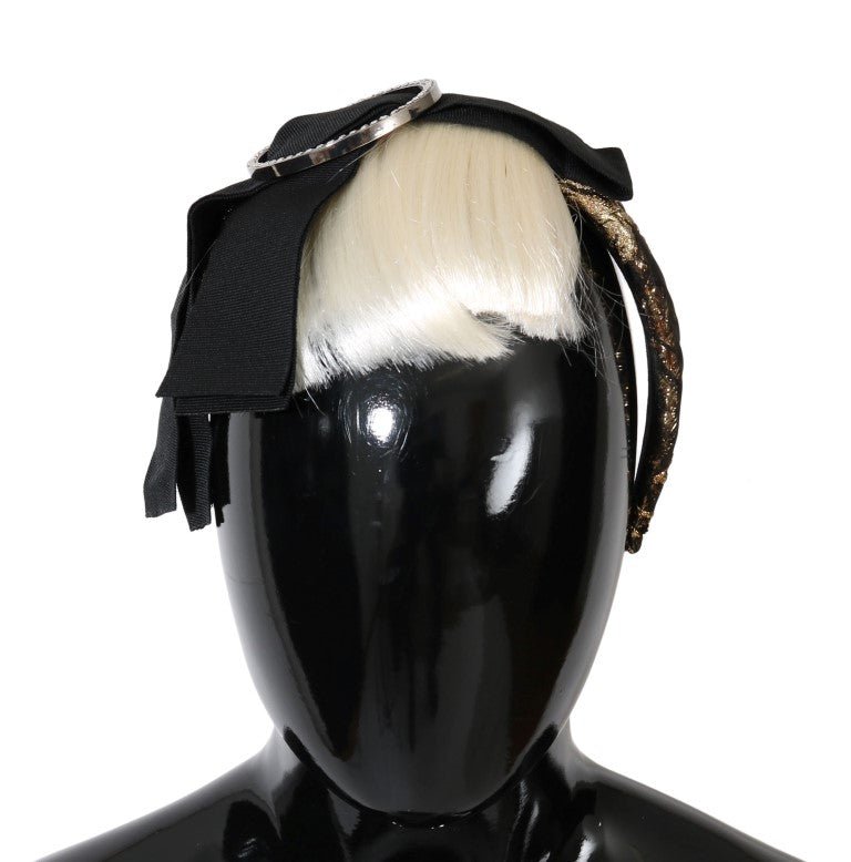 Black Crystal White Diadem Headband - Avaz Shop