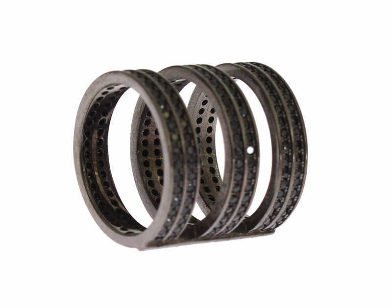 Black CZ Rhodium 925 Silver Ring - Avaz Shop