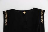 Black Embellished Jersey Mini Sheath Short Dress - Avaz Shop