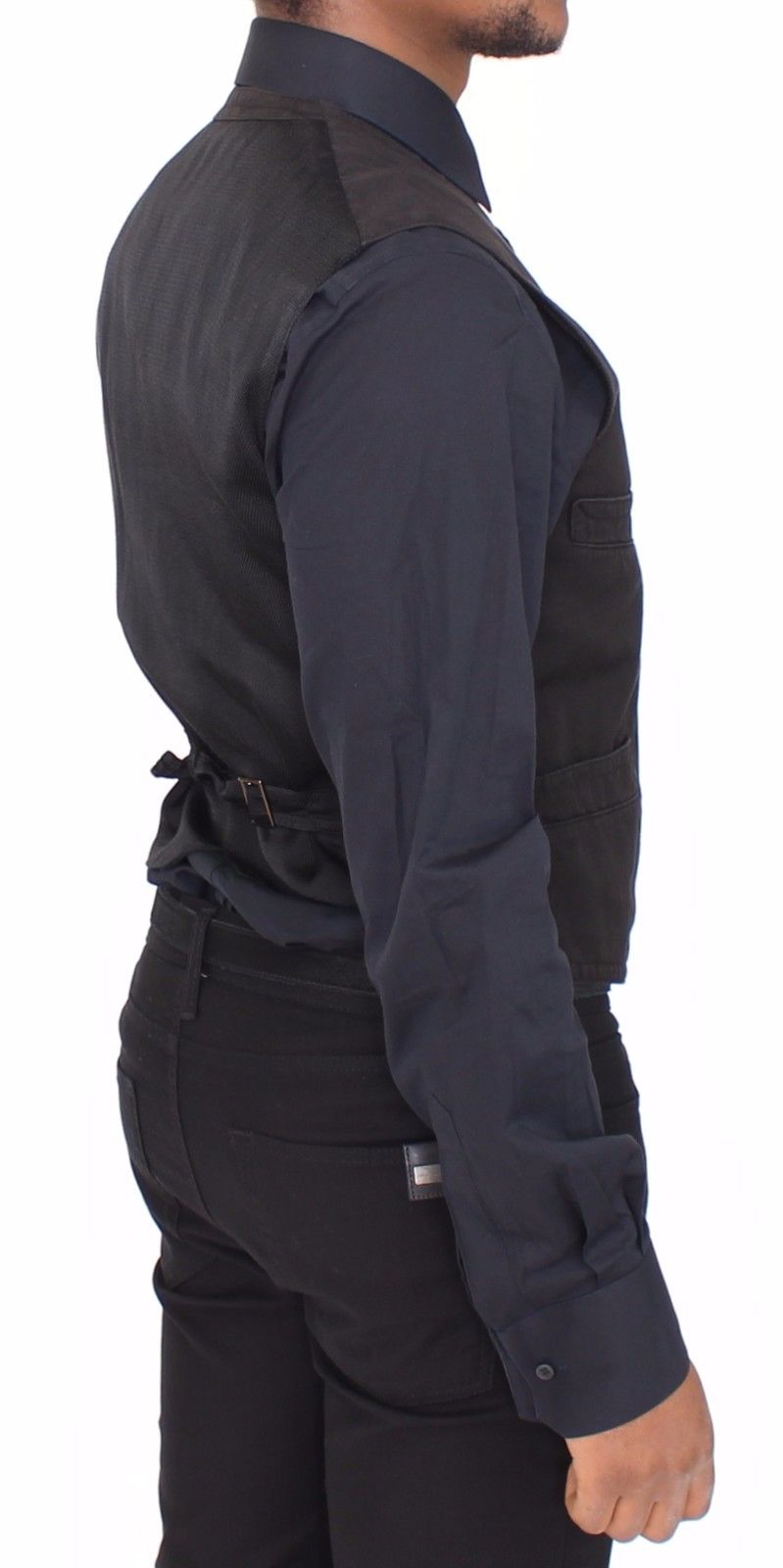 Black Flax Cotton Dress Vest Blazer - Avaz Shop