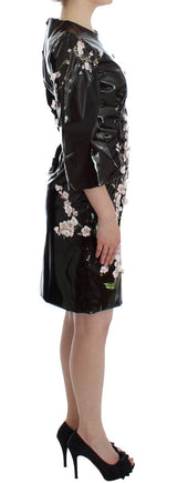 Black floral 3/4 Sleeve sheath dress - Avaz Shop