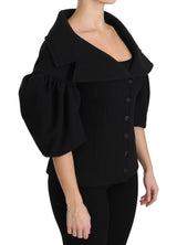 Black Formal Coat Virgin Wool Jacket - Avaz Shop