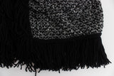 Black Gray Long Cape Cardigan Sweater - Avaz Shop