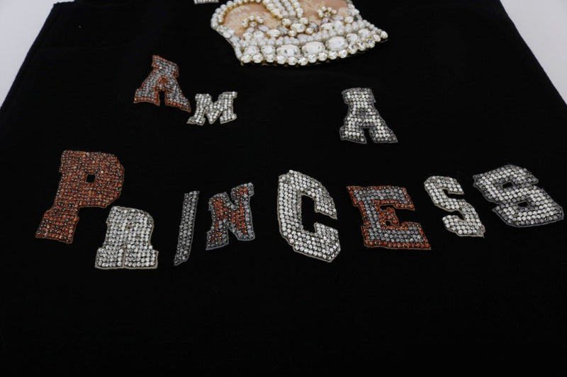 Black I AM A PRINCESS Crystal Shift Dress - Avaz Shop