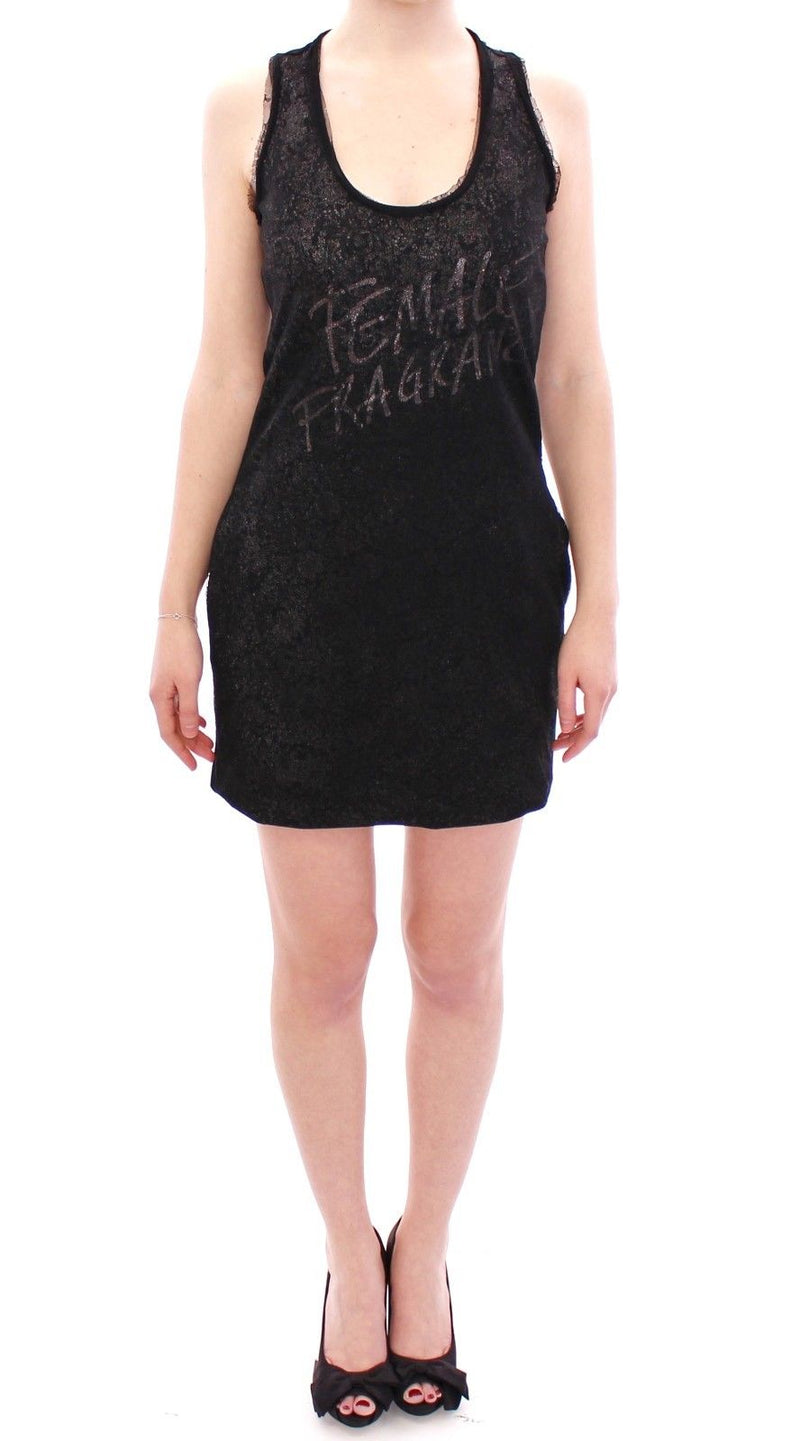 Black Lace Lined Stretch Mini Dress - Avaz Shop