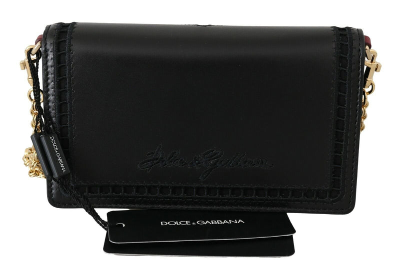 Black Leather LUCIA Shoulder Messenger Hand Bag - Avaz Shop