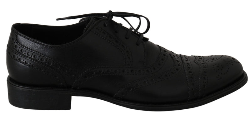 Black Leather Wingtip Oxford Dress Shoes - Avaz Shop
