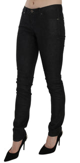 Black Low Waist Skinny Casual Denim Jeans - Avaz Shop