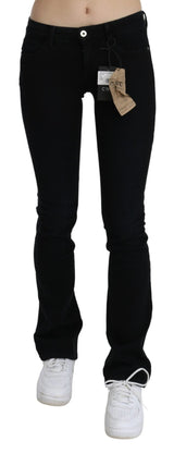 Black Low Waist Skinny Denim Cotton Jeans - Avaz Shop