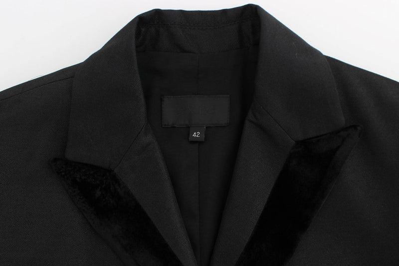 Black One Button Three Piece Suit - Avaz Shop