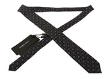 Black Patterned Silk 6cm Wide Classic Necktie Men Tie - Avaz Shop