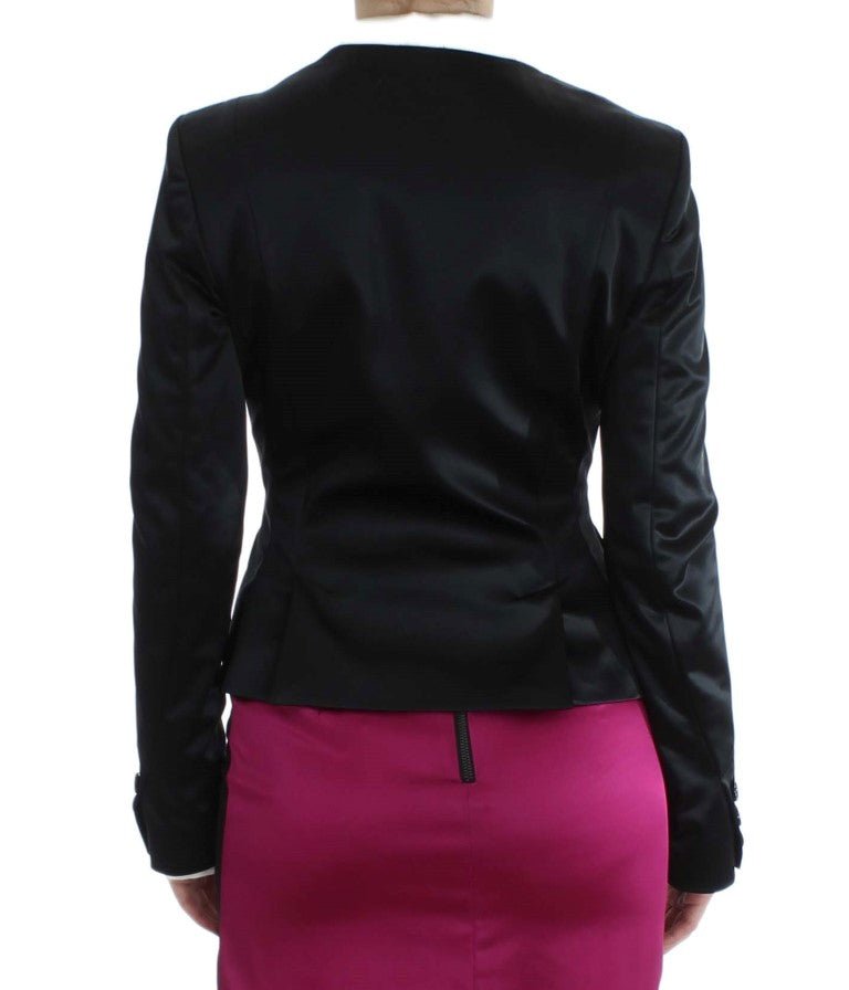 Black Pink Stretch Blazer Jacket - Avaz Shop