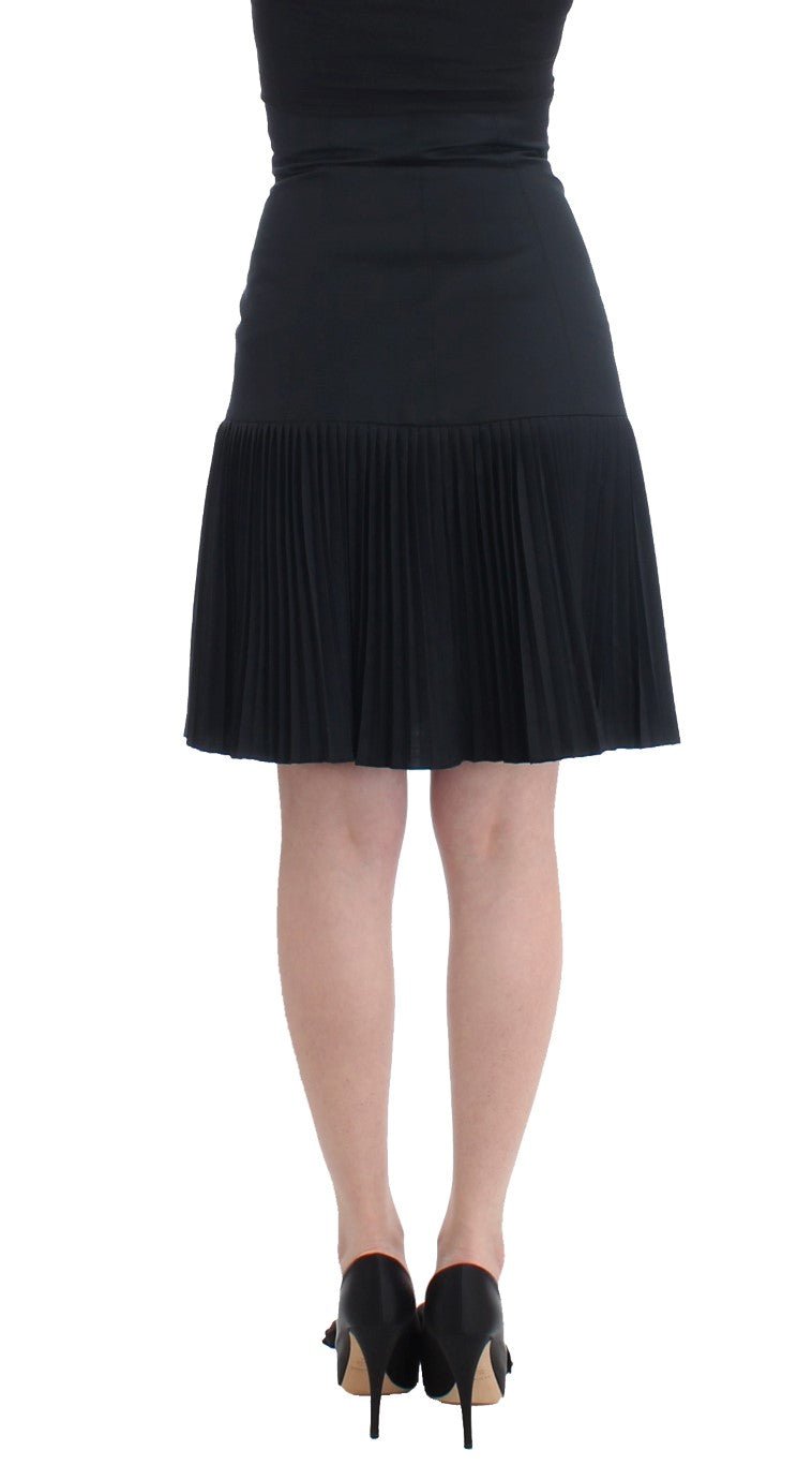 Black Pleated Laced Skirt - Avaz Shop