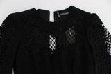 Black Ricamo Wool Stretch Maxi Dress - Avaz Shop