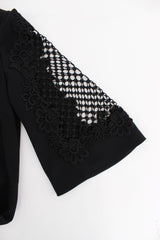 Black Ricamo Wool Stretch Maxi Dress - Avaz Shop