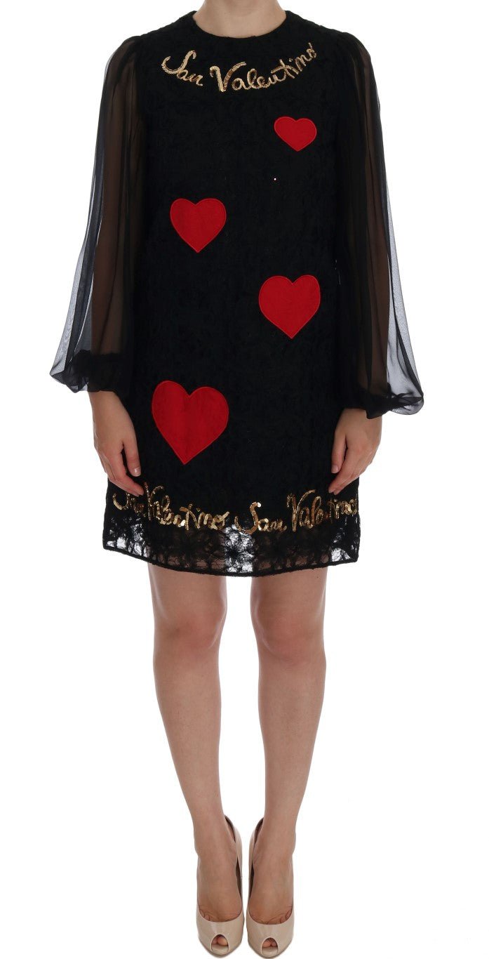 Black San Valentino Sequined Shift Dress - Avaz Shop