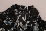 Black Silk JAZZ Motive Print Casual Shirt - Avaz Shop