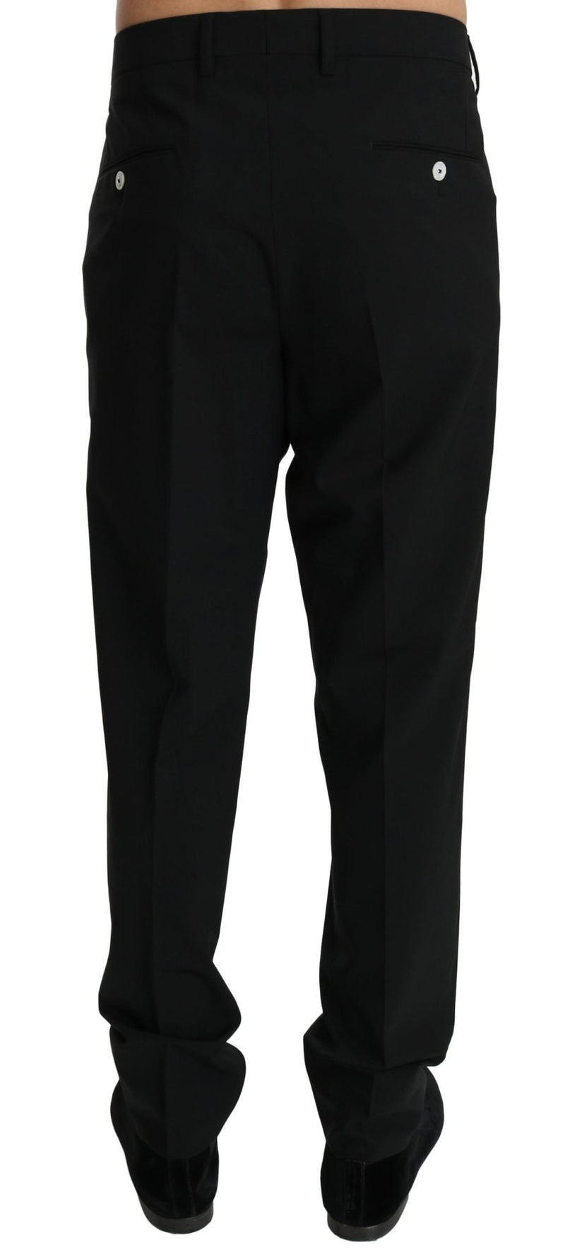 Black Skinny Dress Trouser Wool Stretch Pants - Avaz Shop