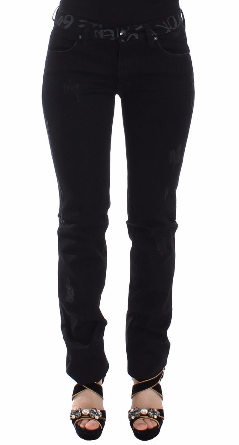 Black Slim Jeans Denim Pants Skinny Stretch - Avaz Shop