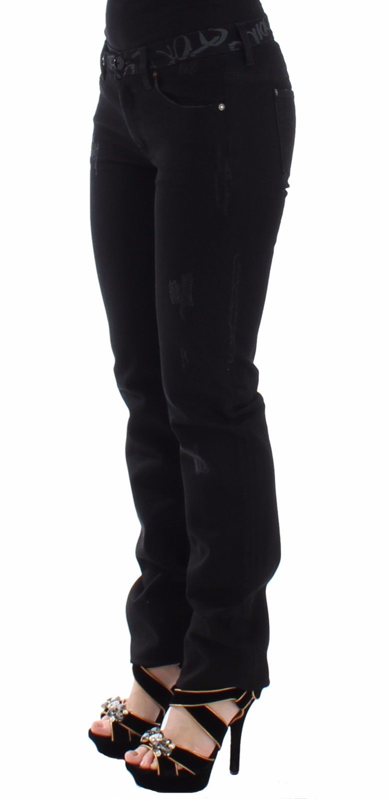 Black Slim Jeans Denim Pants Skinny Stretch - Avaz Shop