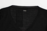 Black V-neck lightweight sweater - Avaz Shop