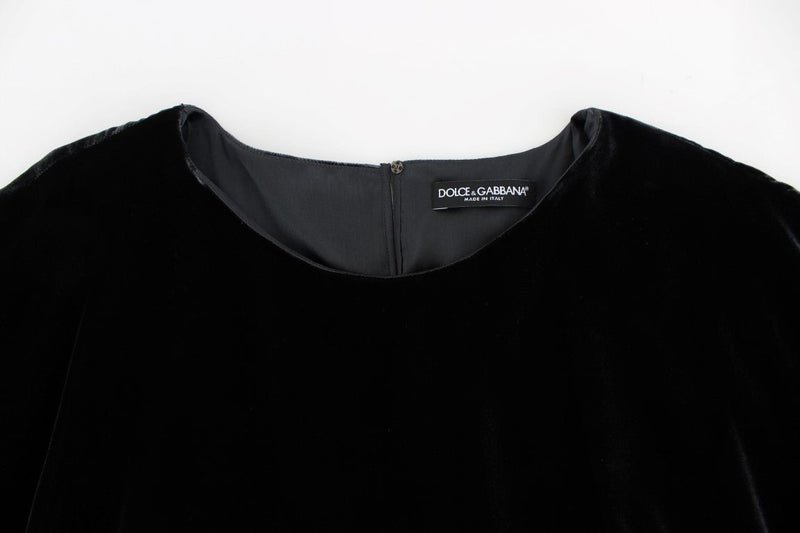 Black velvet shortsleeved blouse - Avaz Shop