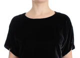 Black velvet shortsleeved blouse - Avaz Shop