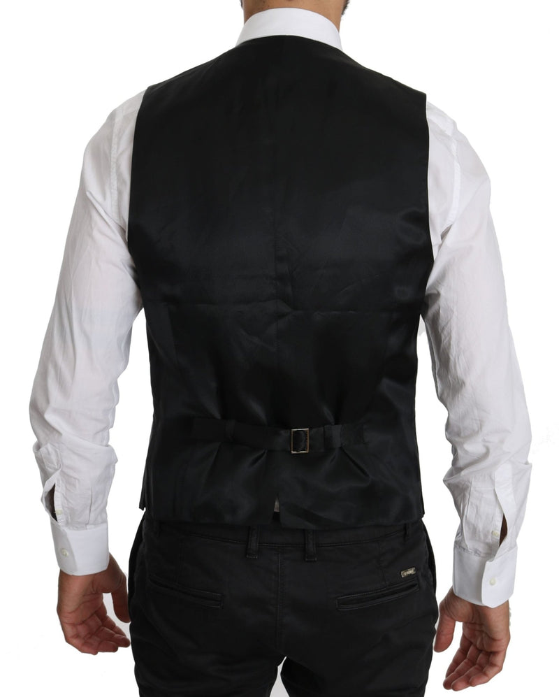 Black Waistcoat Formal Gilet Dress Wool Vest - Avaz Shop