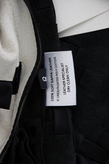 Black White Chevron Nappa Leather Shorts - Avaz Shop