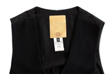 Black wool blend casual vest - Avaz Shop