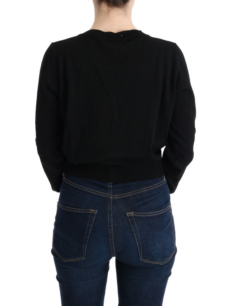 Black Wool Blouse Sweater - Avaz Shop