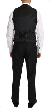 Black Wool Dress Waistcoat Gillet Vest - Avaz Shop