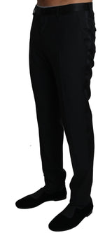 Black Wool Silk Dress Formal Trousers Pants - Avaz Shop