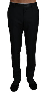 Black Wool Silk Dress Formal Trousers Pants - Avaz Shop