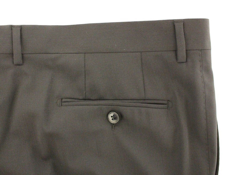 Black Wool Stretch Pleated Pants - Avaz Shop
