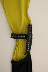 Black Yellow Silk Shift Sheath Coctail Dress - Avaz Shop