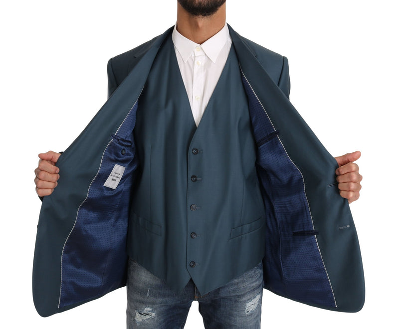 Blazer Vest 2 Piece Blue MARTINI Wool - Avaz Shop