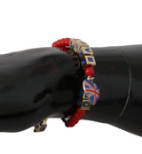 Blue and Red Beaded DG LOVES LONDON Flag Branded Bracelet - Avaz Shop