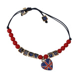 Blue and Red Beaded DG LOVES LONDON Flag Branded Bracelet - Avaz Shop
