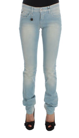 Blue Cotton Blend Super Slim Fit Jeans - Avaz Shop