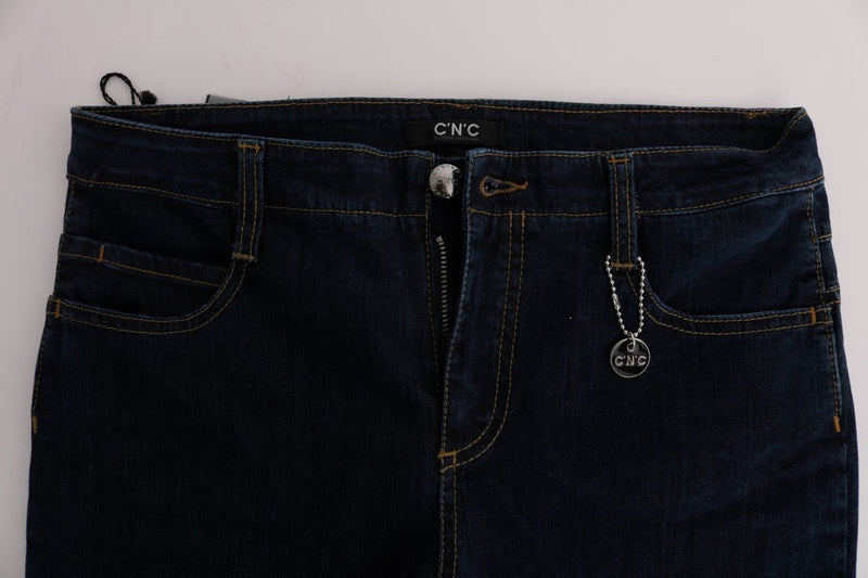 Blue Cotton Bootcut Flared Jeans - Avaz Shop