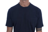 Blue Cotton Crewneck T-Shirt - Avaz Shop